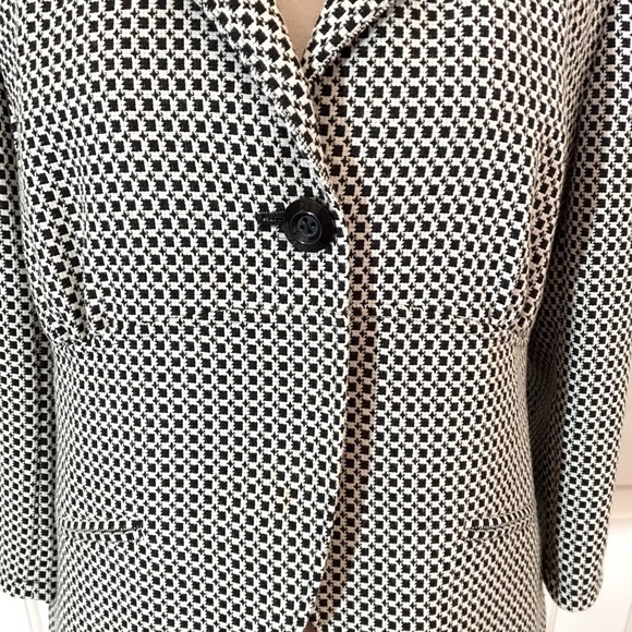 EUC Worthington Black & cream Small Houndstooth Blazer sz 14 - Picture 6 of 10